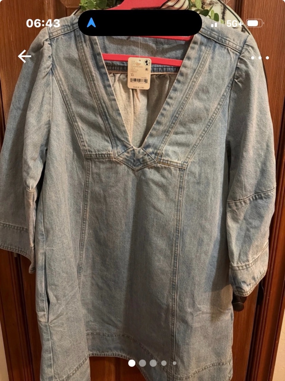 Free People Light Blue Denim Mini Dress size XS